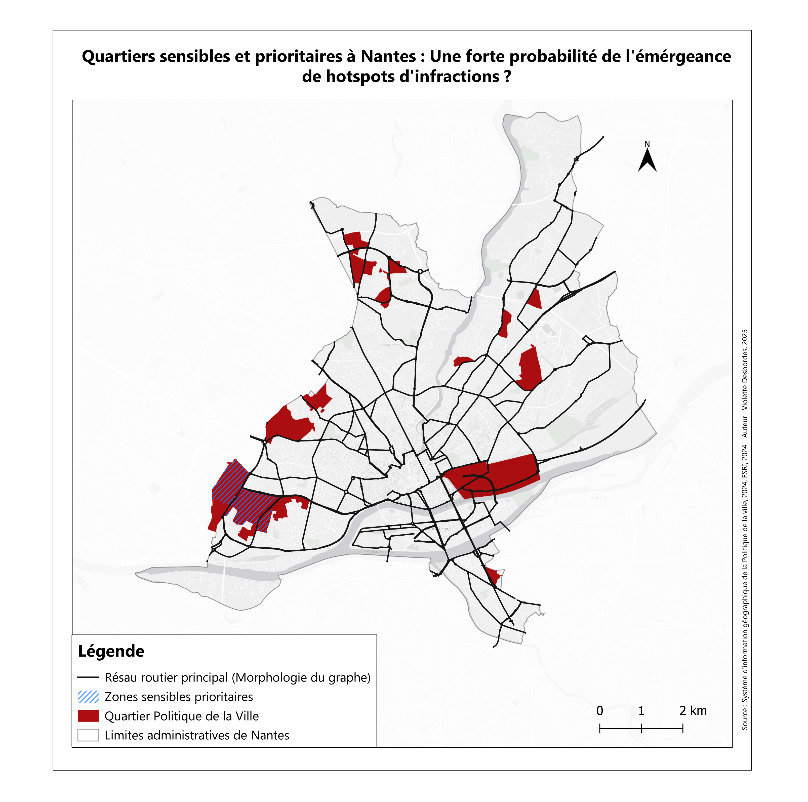 Quartiers sensibles et prioritaires à Nantes